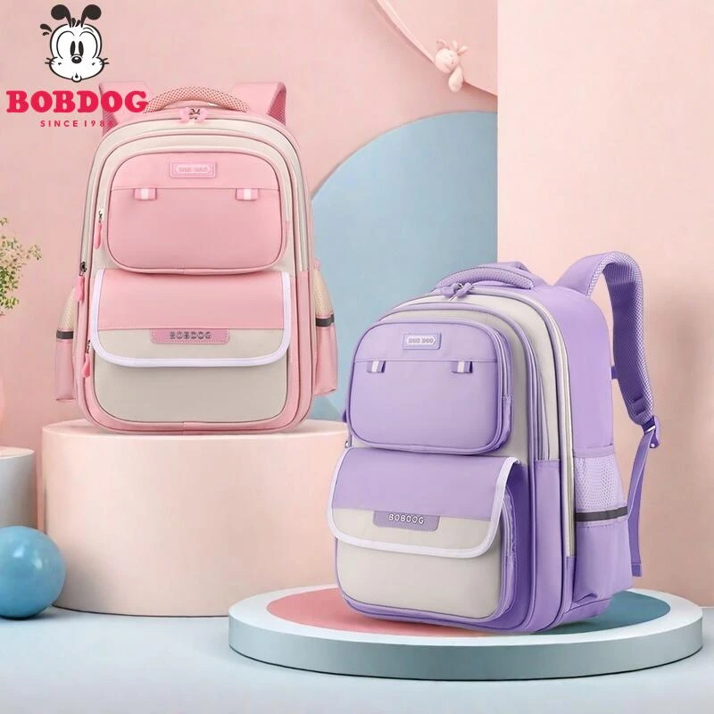 巴布豆书包女童学生书包二年级1-34-6大容量超轻护脊儿童书包男孩