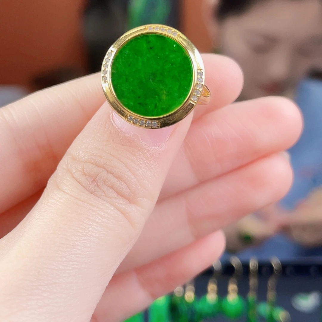 翡翠银S925镶嵌耳饰