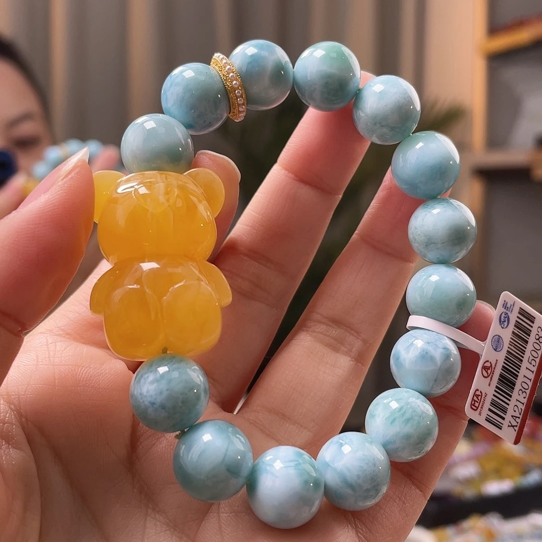 琥珀裸石未镶嵌蜜蜡手串