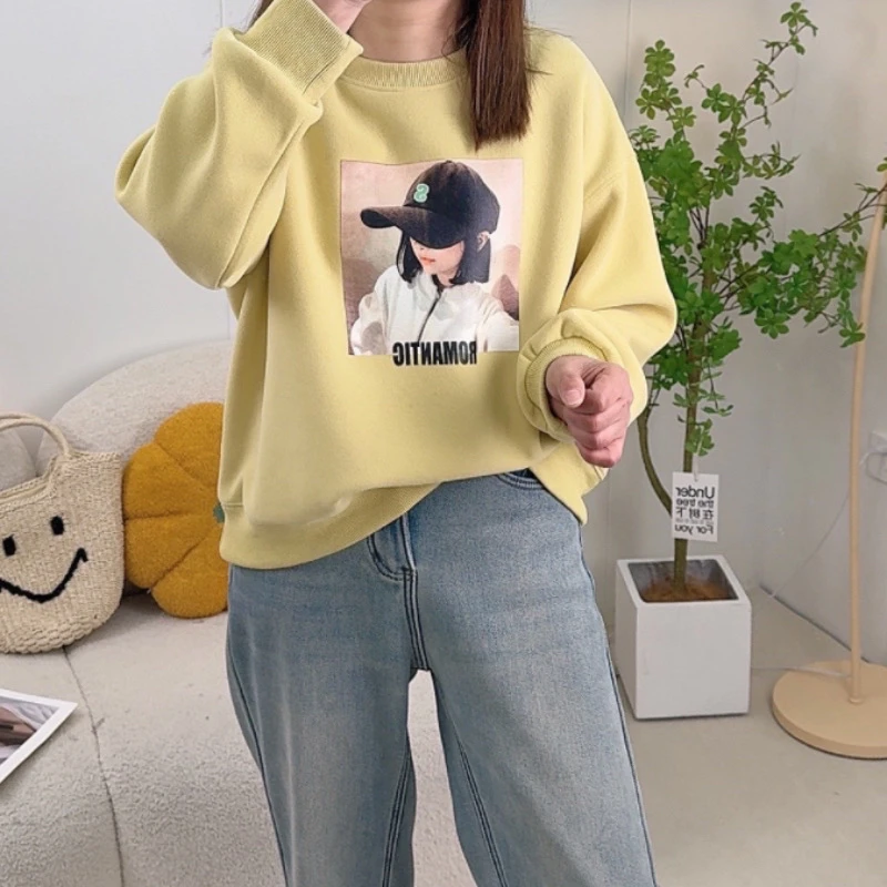 春季新款2025年圆领宽松休闲潮百搭显瘦上衣韩版时尚女卫衣女款