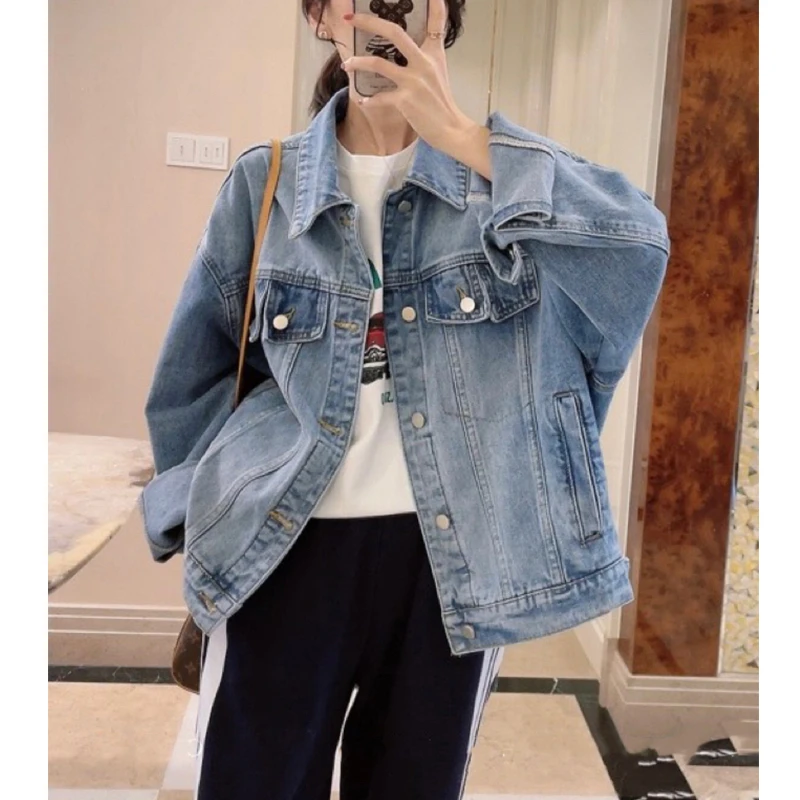 时尚港风牛仔外套女春季新款慵懒减龄休闲夹克长袖上衣女宽松百搭