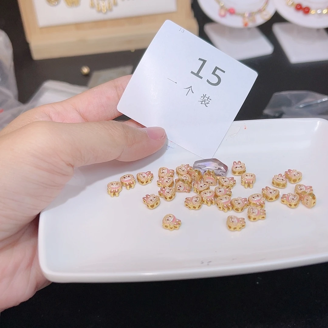 紫晶珠宝半成品银S925镀金镶嵌15