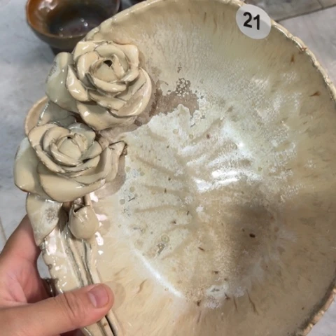 碗纯手捏咖啡餐具壶承