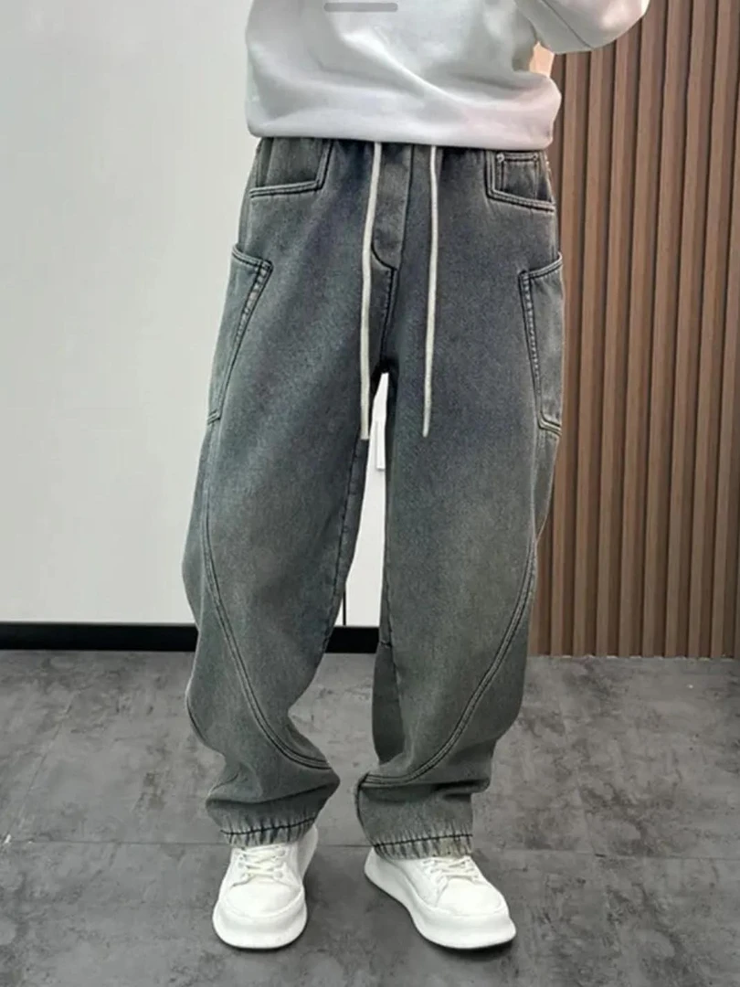 6594 易麦【加厚加绒15盎司】秋冬复古弯刀牛仔长裤 w269-K222