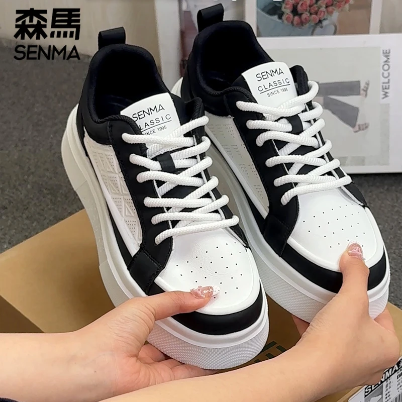 SENMA/森马新款男鞋夏季透气板鞋小白鞋男士熊猫配色秋季韩版潮鞋