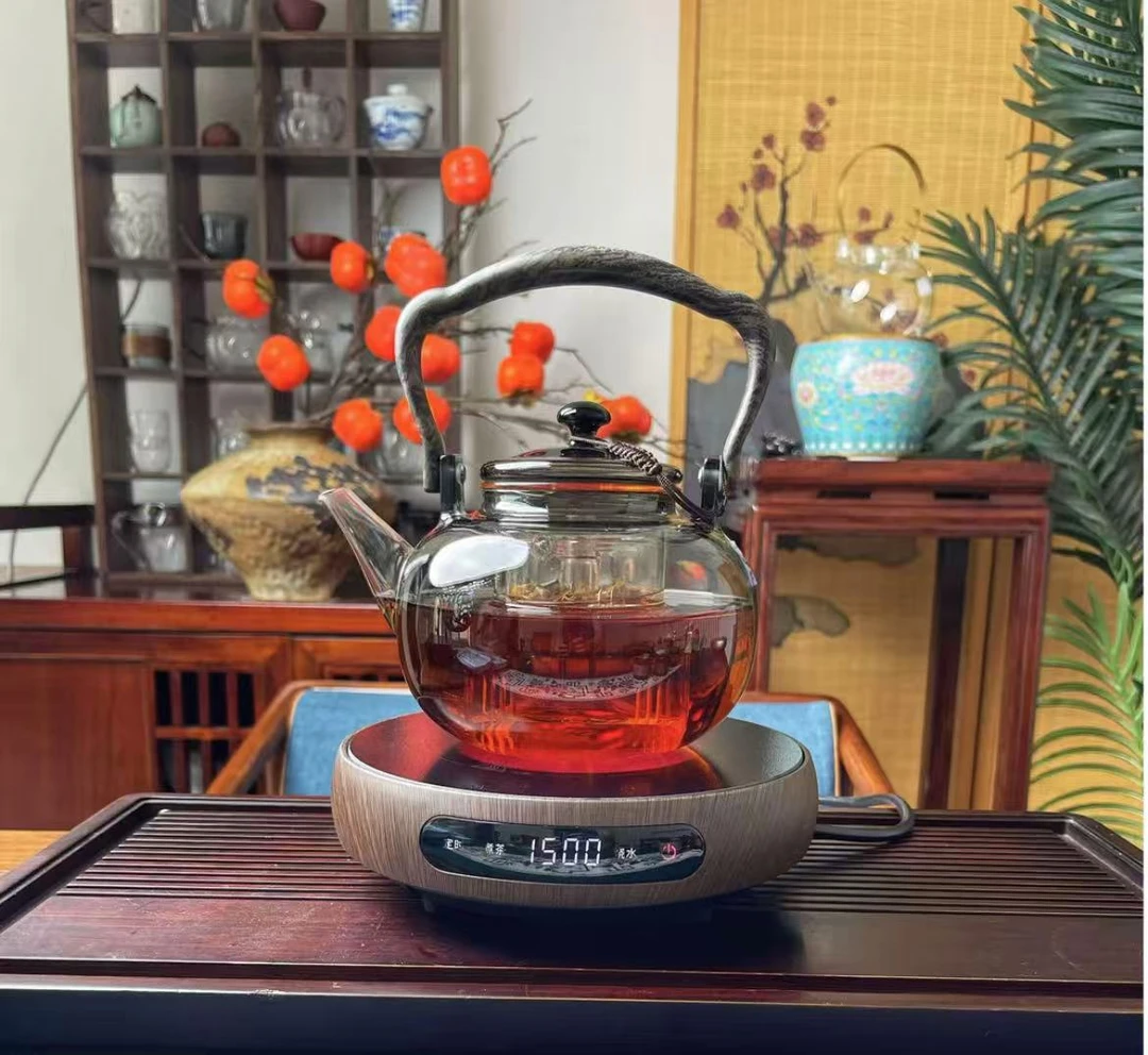 超薄电陶炉围炉煮茶家用电陶炉玻璃煮茶器1500瓦大功率电茶炉