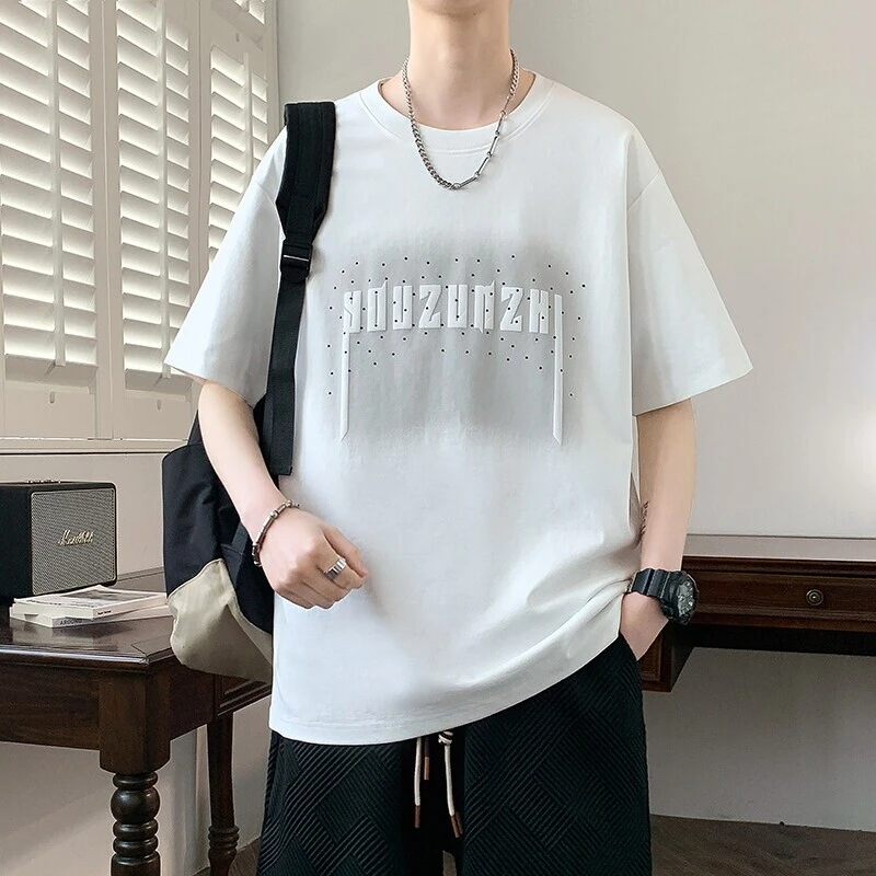 2025年夏季新品青少年初高中潮流短袖T恤宽松休闲时尚韩版百搭