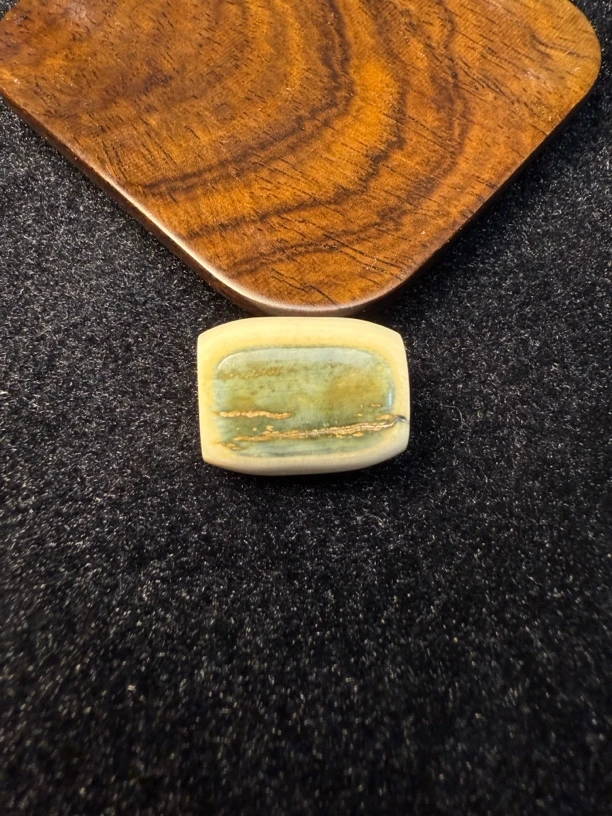 67081天然猛犸牙蓝眼睛桶珠单颗配饰