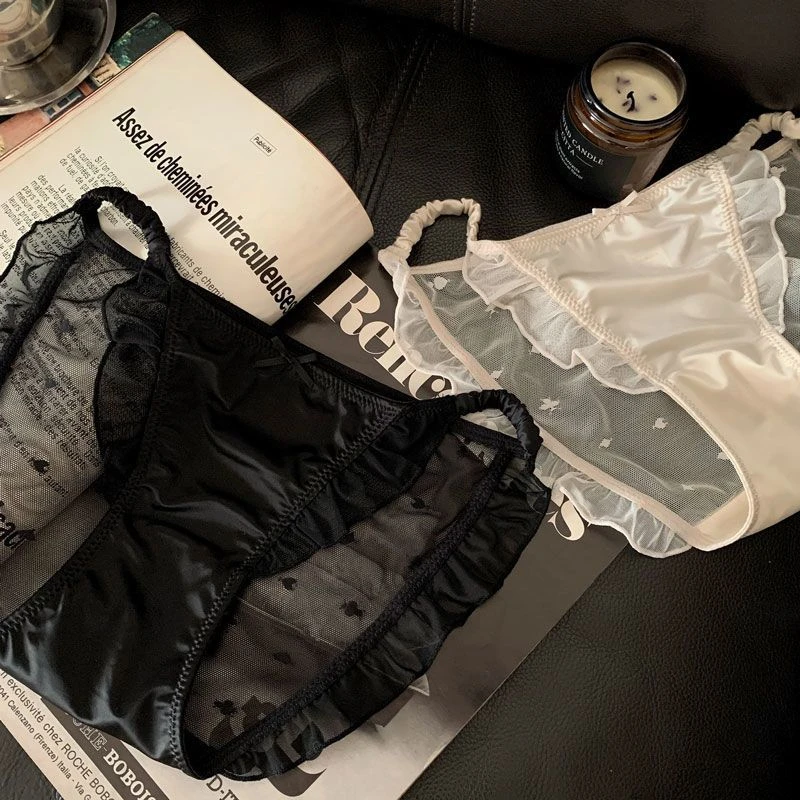 夏季低腰女士三角裤头透气薄款纯欲蕾丝女士内裤