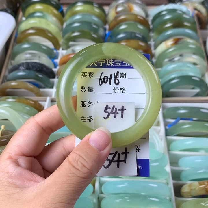 未镶嵌蛇纹石玉手镯6016