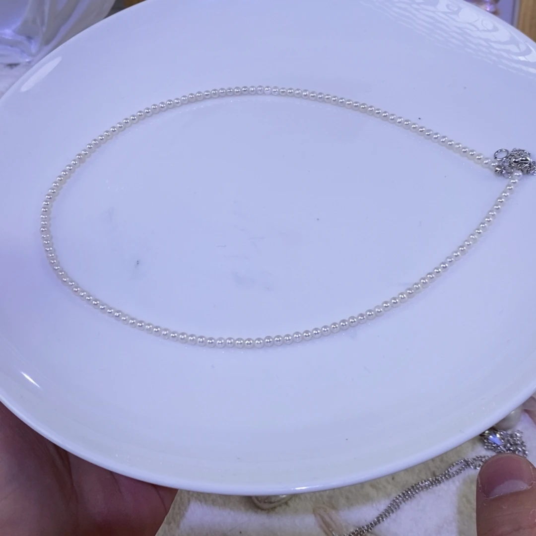 银S925镶嵌淡水珍珠颈饰