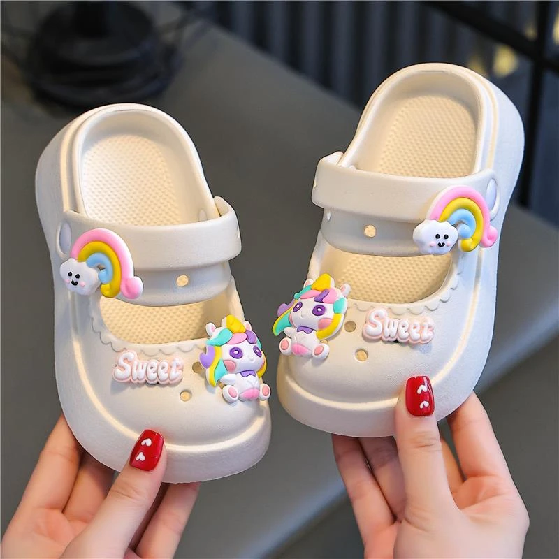 洞洞鞋儿童速干外穿女童包头公主凉鞋夏季宝宝超轻防滑新款沙滩鞋