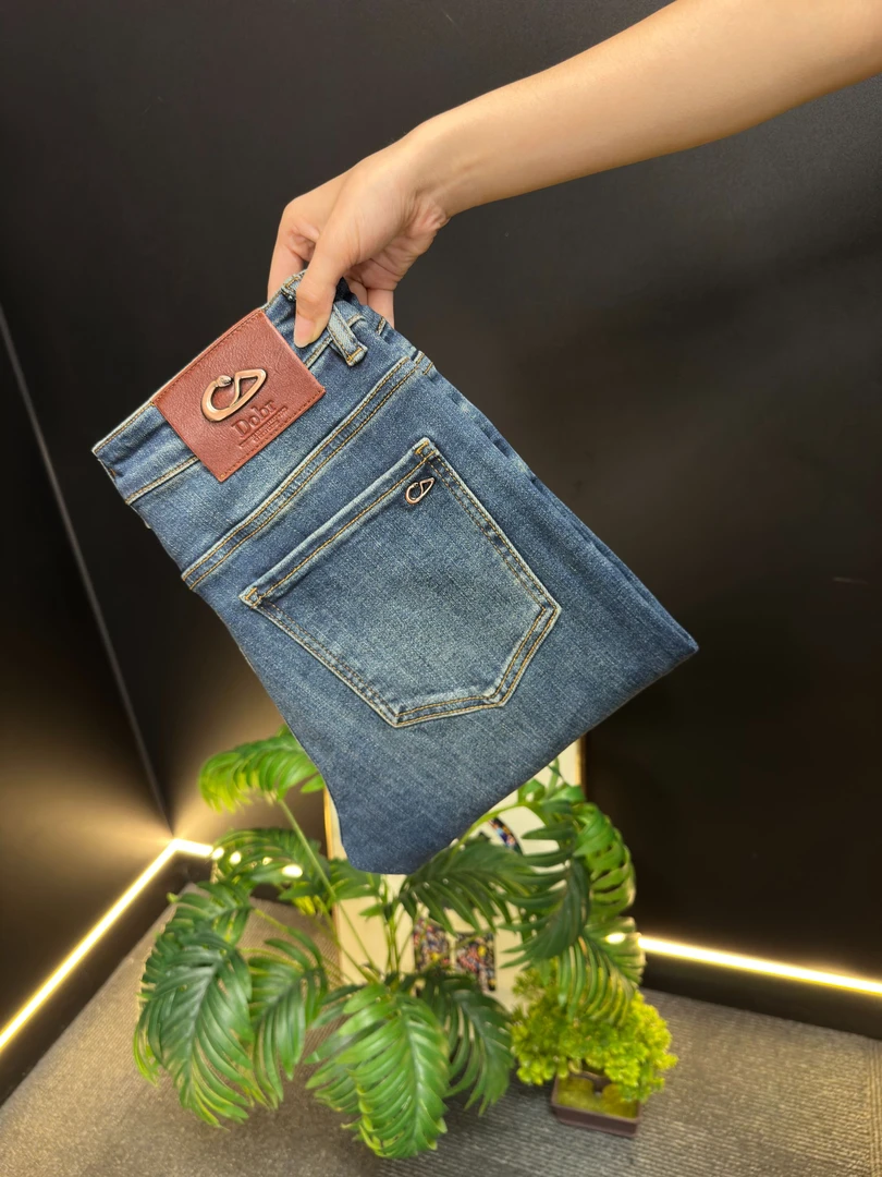 【BT专属】秋冬新款藏青蓝轻奢男士牛仔裤男款休闲弹力修身小直筒