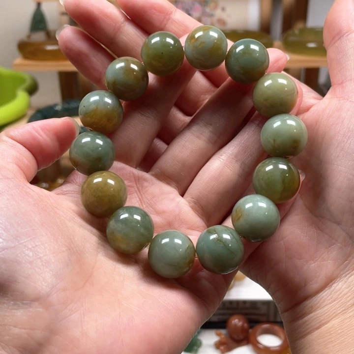 未镶嵌蛇纹石玉手链阿*