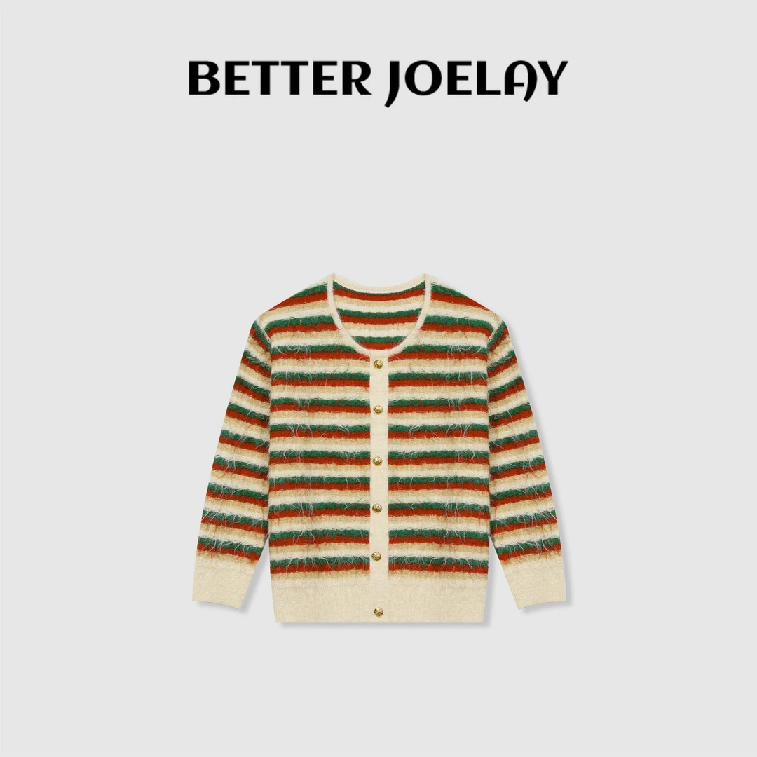 BETTER JOELAY-【彩虹糖果】时尚简约针织开衫毛衣舒适百搭LL5553