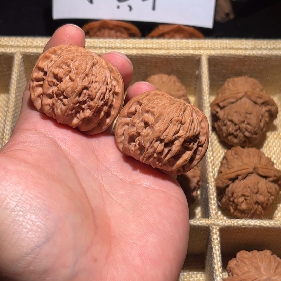 吊坠文玩核桃40+橘红皮正磨