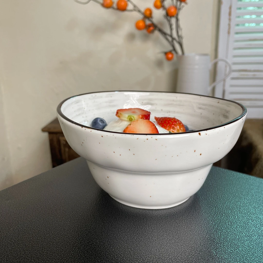 （小意家）异型不规则6英寸碗日式釉下彩星空系列草帽手绘面碗饭碗