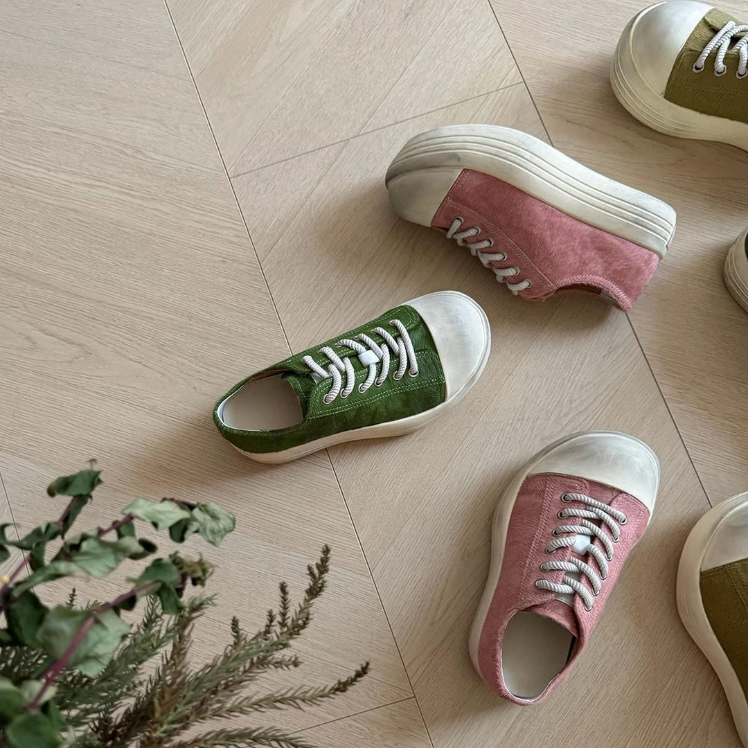 丑萌大头马毛厚底鞋