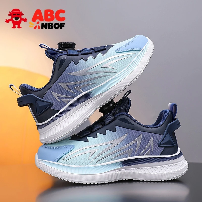 ABC NBOF男童鞋2025春秋款皮面防水男孩跑步鞋轻便软底儿童运动鞋