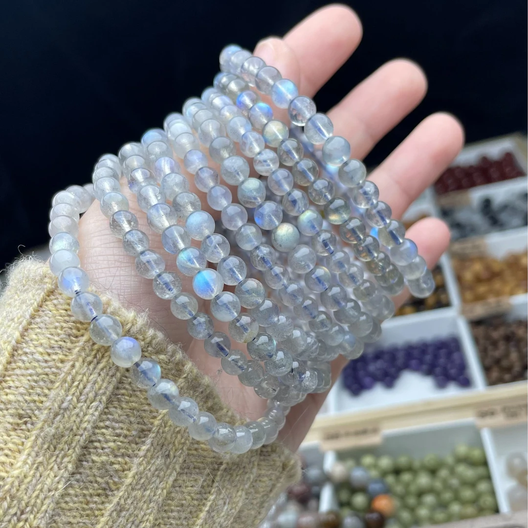 随单发一 灰月光手串