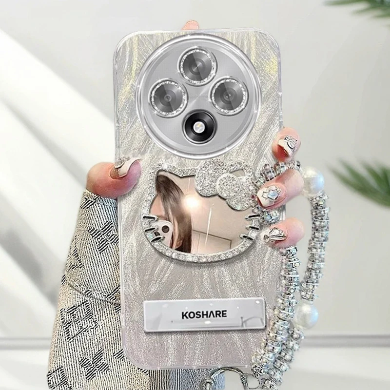 自带镜头膜OPPOA3Pro手机壳镶钻kt猫镜子PJY110全包A3保护套羽纱5