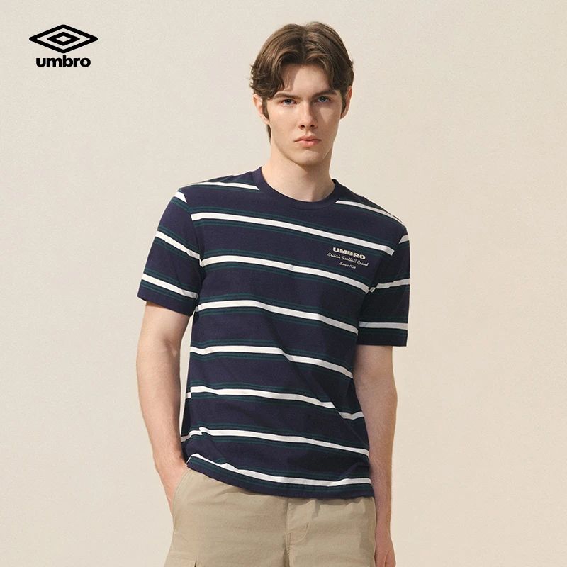 【王雪糕专属】umbro茵宝夏季条纹户外舒适经典简约T恤U2125240284