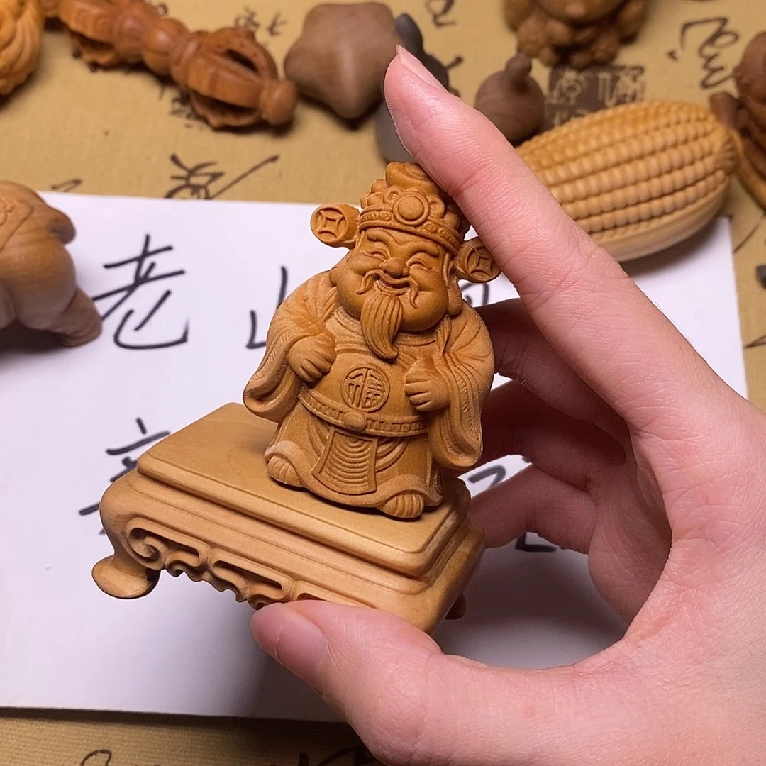 檀香木吊坠财神 一整套