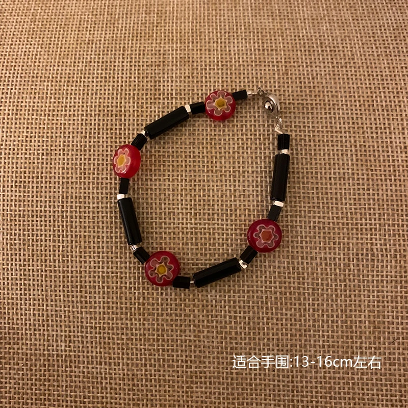 合金莫桑石手链 【听风】小众手串黑色新年手链设计感手串9156-15