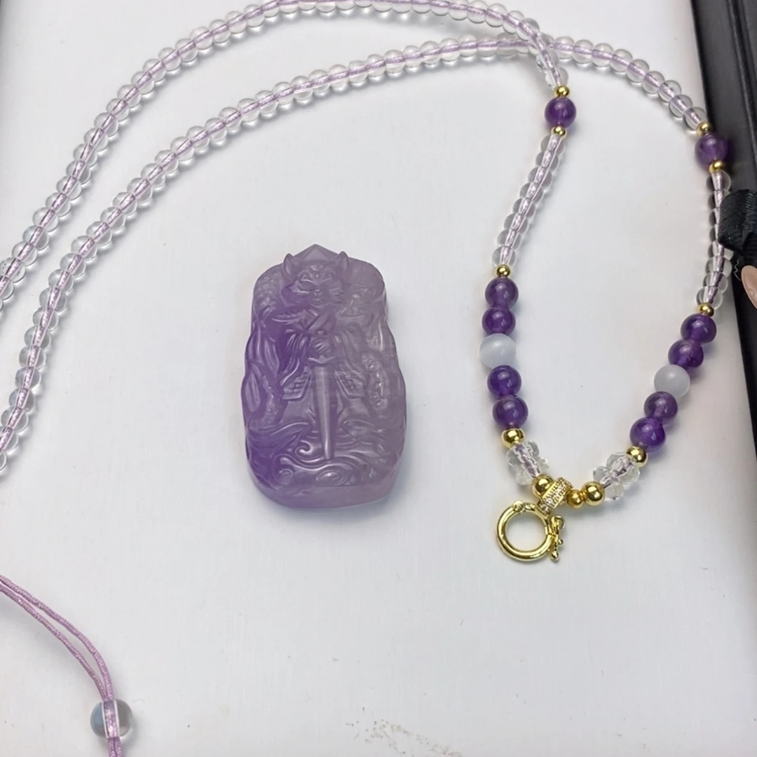 0***9未镶嵌颈饰水晶紫水晶将军狐福利不退不换