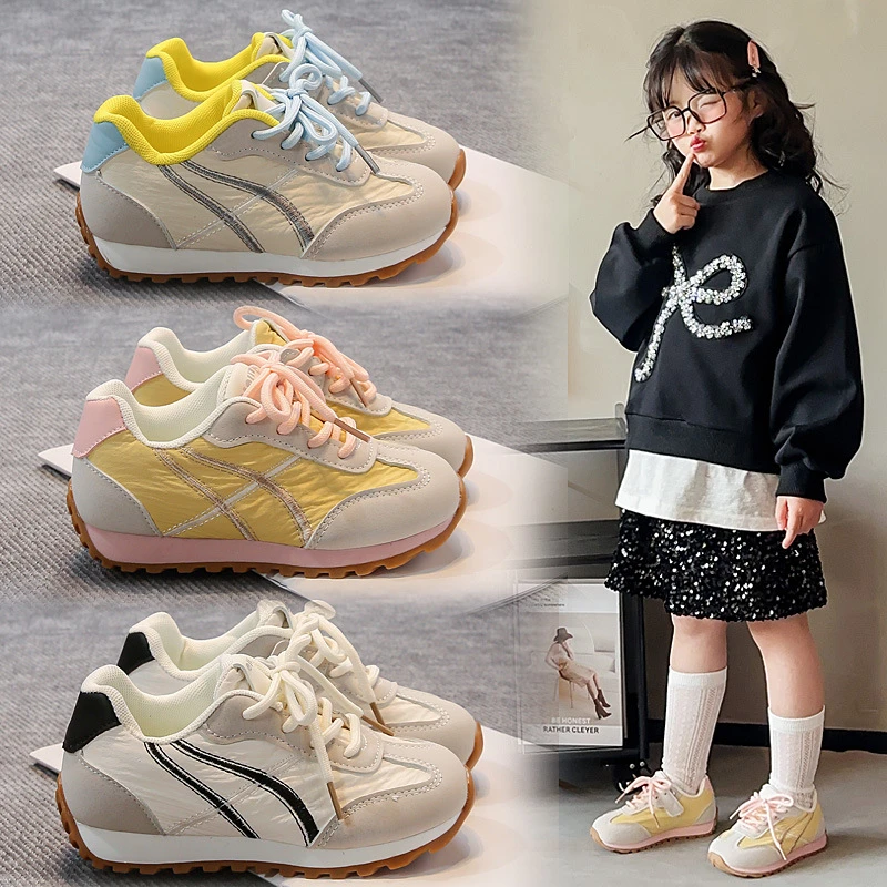 【季末清仓】新款女童阿甘鞋男童皮面休闲跑步鞋子大波浪潮款1028