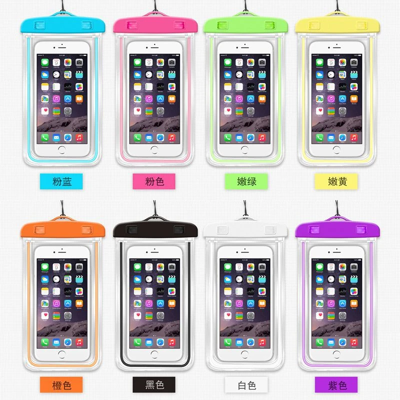 可 tpu手机防水袋套 荧光手机防水袋 夜光手机防水