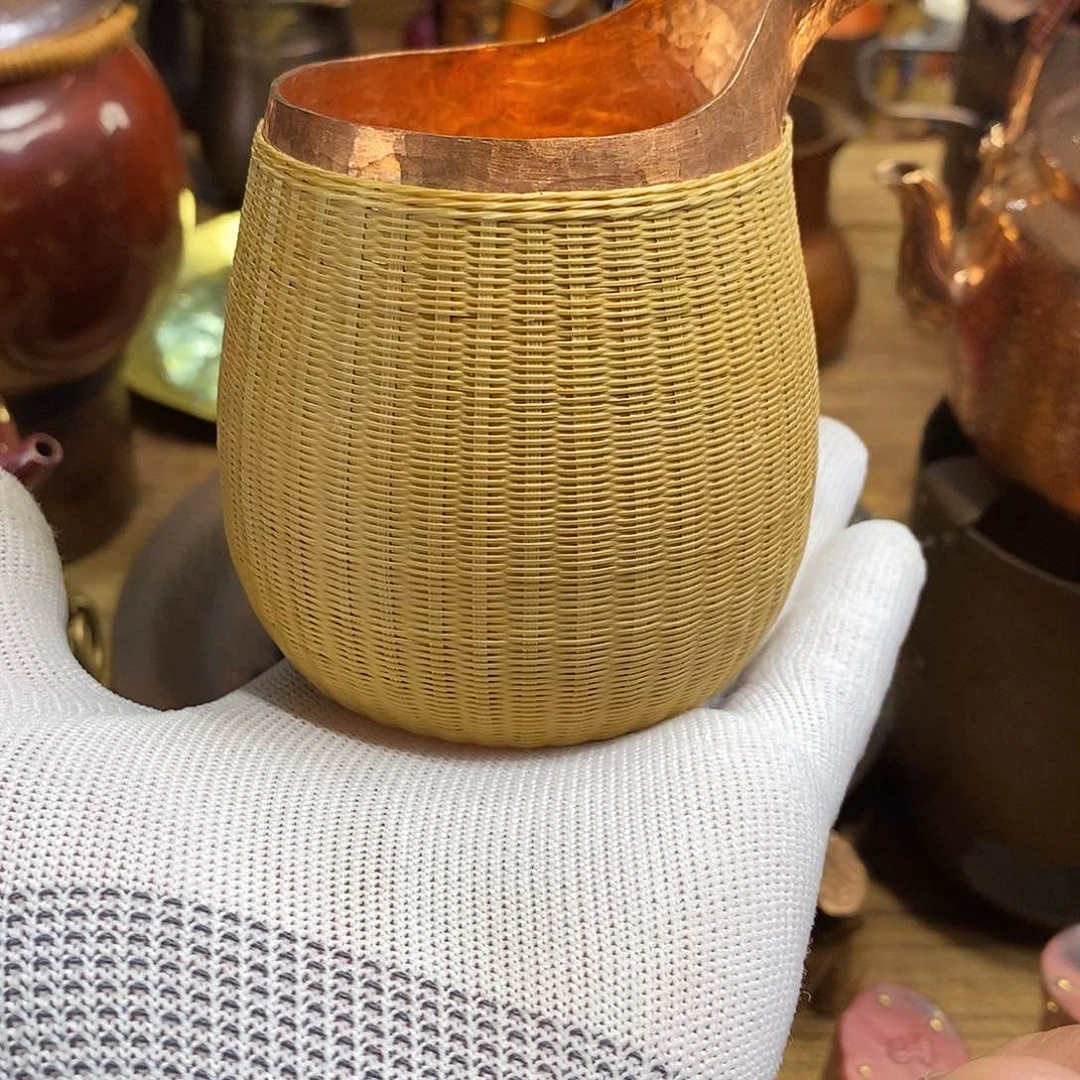 任和堂纯紫铜竹编公道杯596999