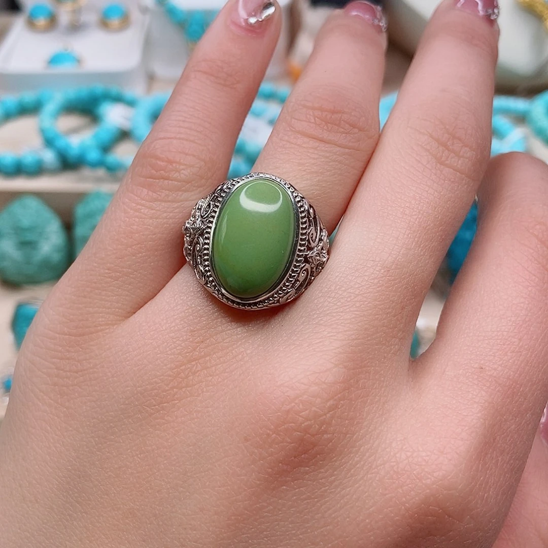 绿松石戒指银S925镶嵌