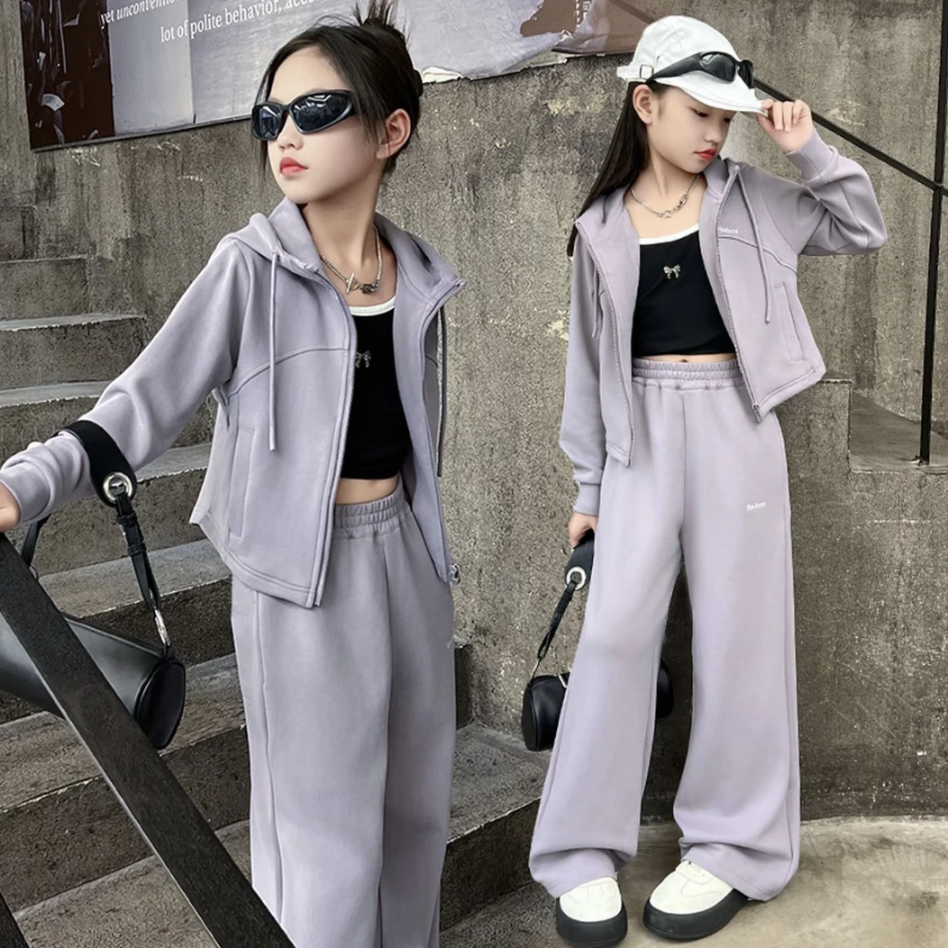 【专柜】中大童卫衣套装2025春秋装新款女童宽松卡通上衣两件套