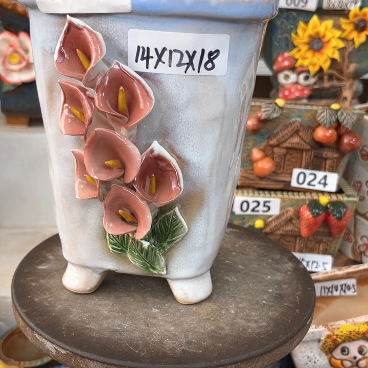 紫砂花盆粗陶材质多肉花盆
