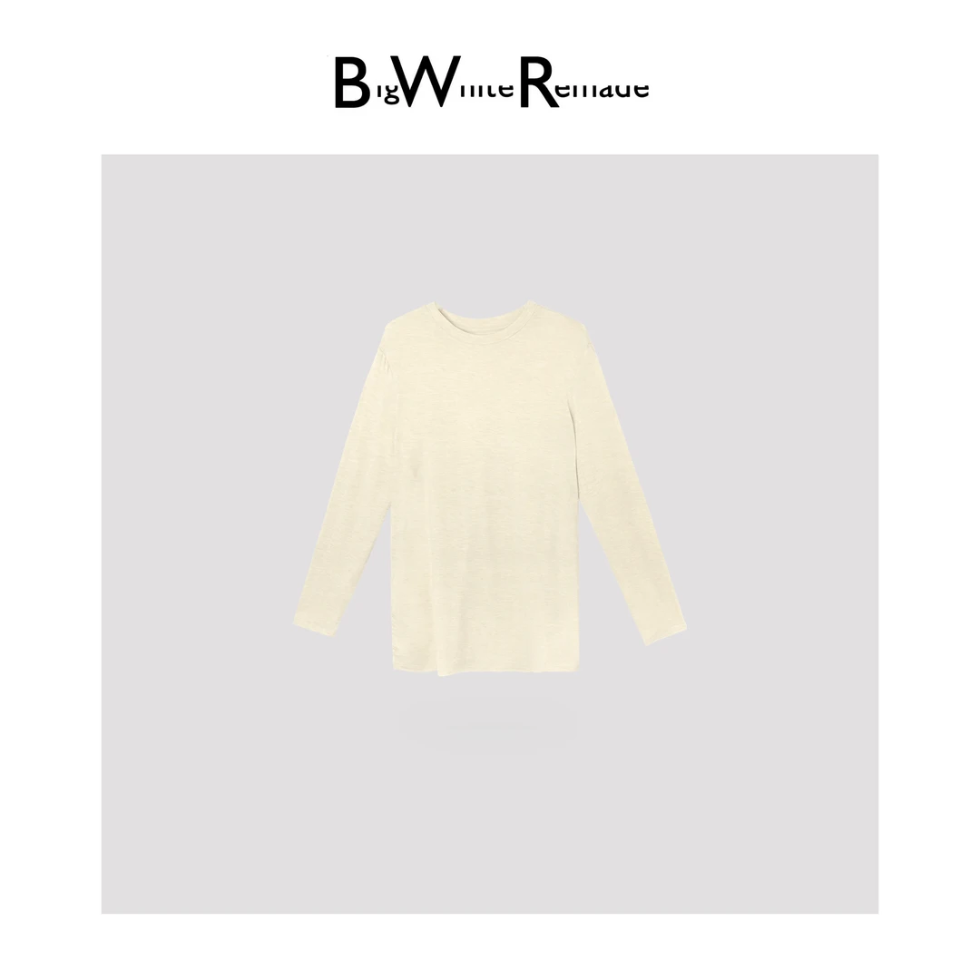 BIG WHITE REMADE“丝光彩霞”75莱赛尔+16羊毛休闲羊毛衫AW10144