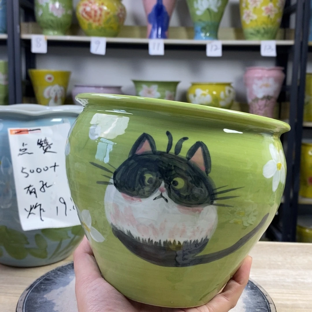 景德镇手工手绘陶瓷花盆