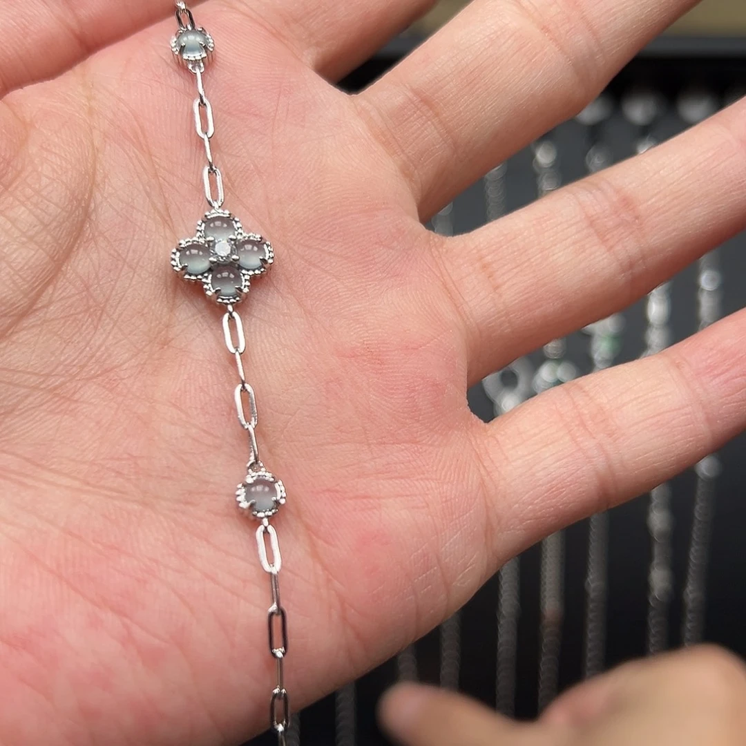 翡翠银S925镶嵌手链