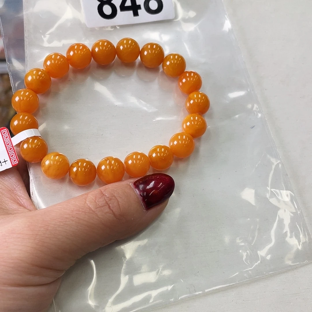 蟹***堡蜜蜡未镶嵌手串手串848。