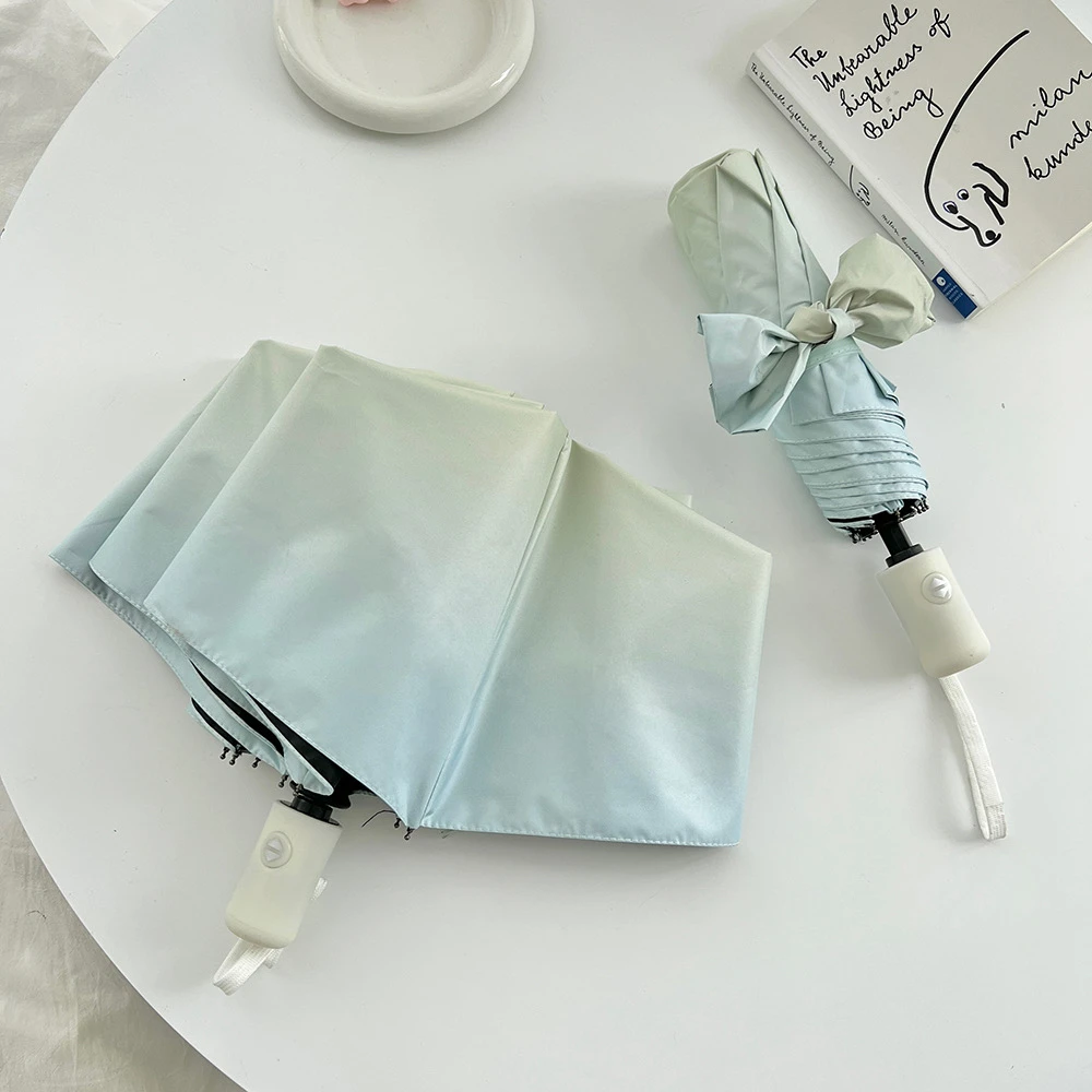 高颜值渐变女生男太阳伞防晒防紫外线全自动晴雨伞遮阳伞两用折叠