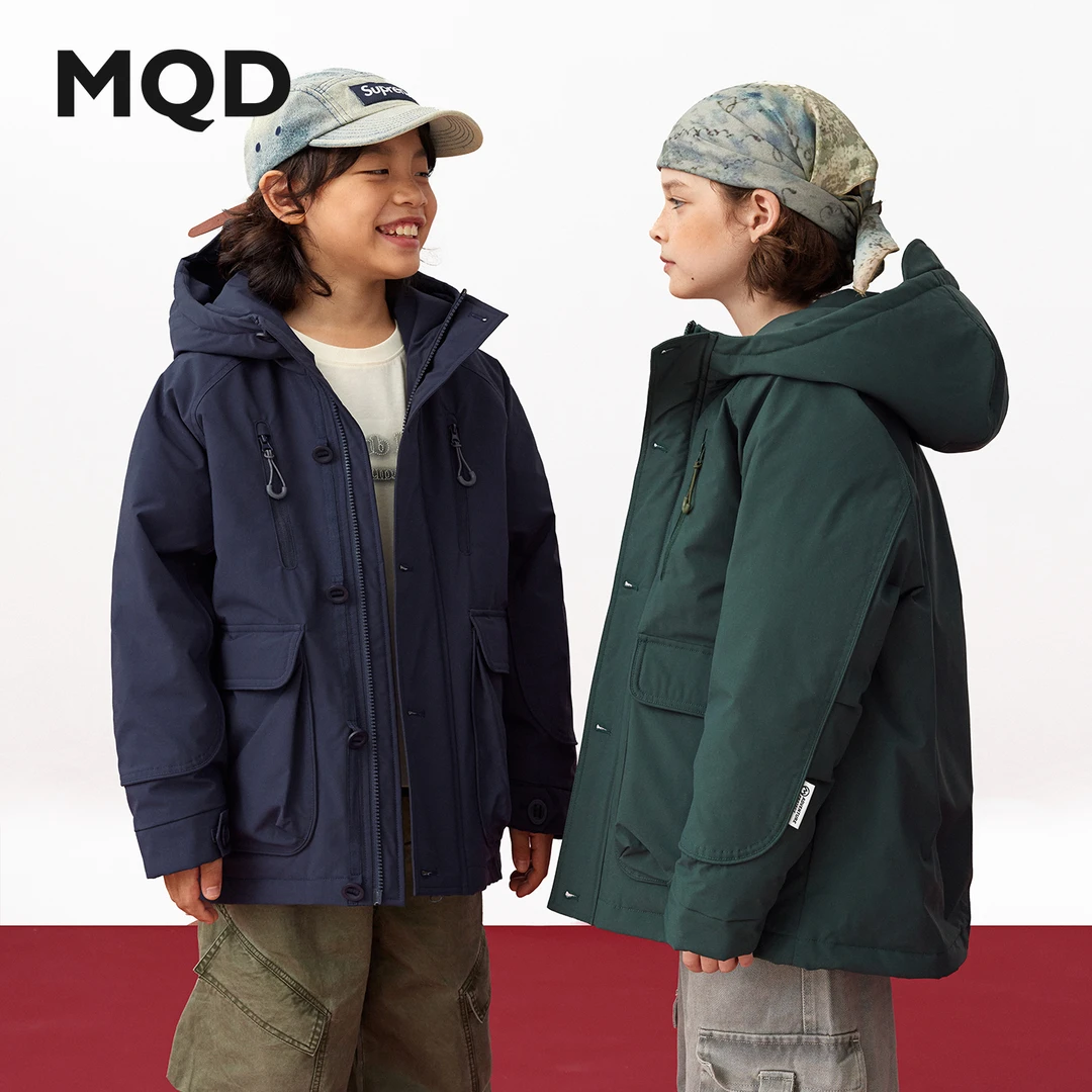 MQD儿童中大童极寒羽绒服休闲防水中长款防风保暖冬季加绒加厚