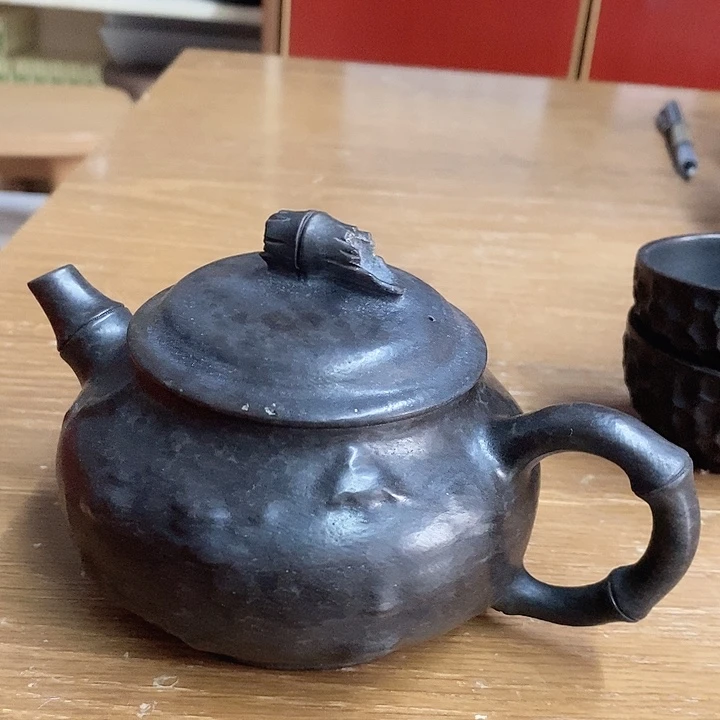 冰碛岩石雕茶壶竹节壶