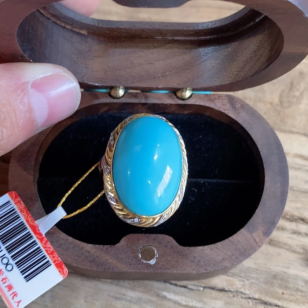 绿松石珠宝奇石18K金镶嵌