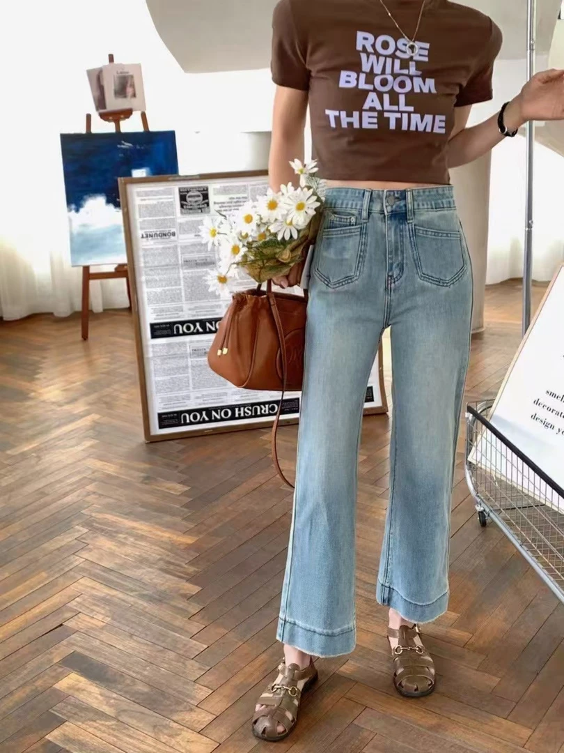 Z.X 复古水洗弹力牛仔烟管裤 88827（K6↓）