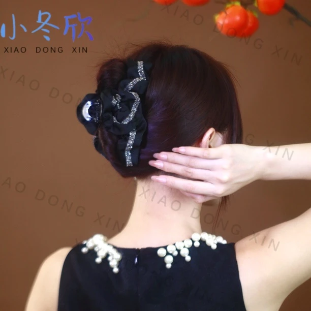网红同款镶钻女日韩时尚气质简约金边繁星韩式后脑勺韩版马尾夹