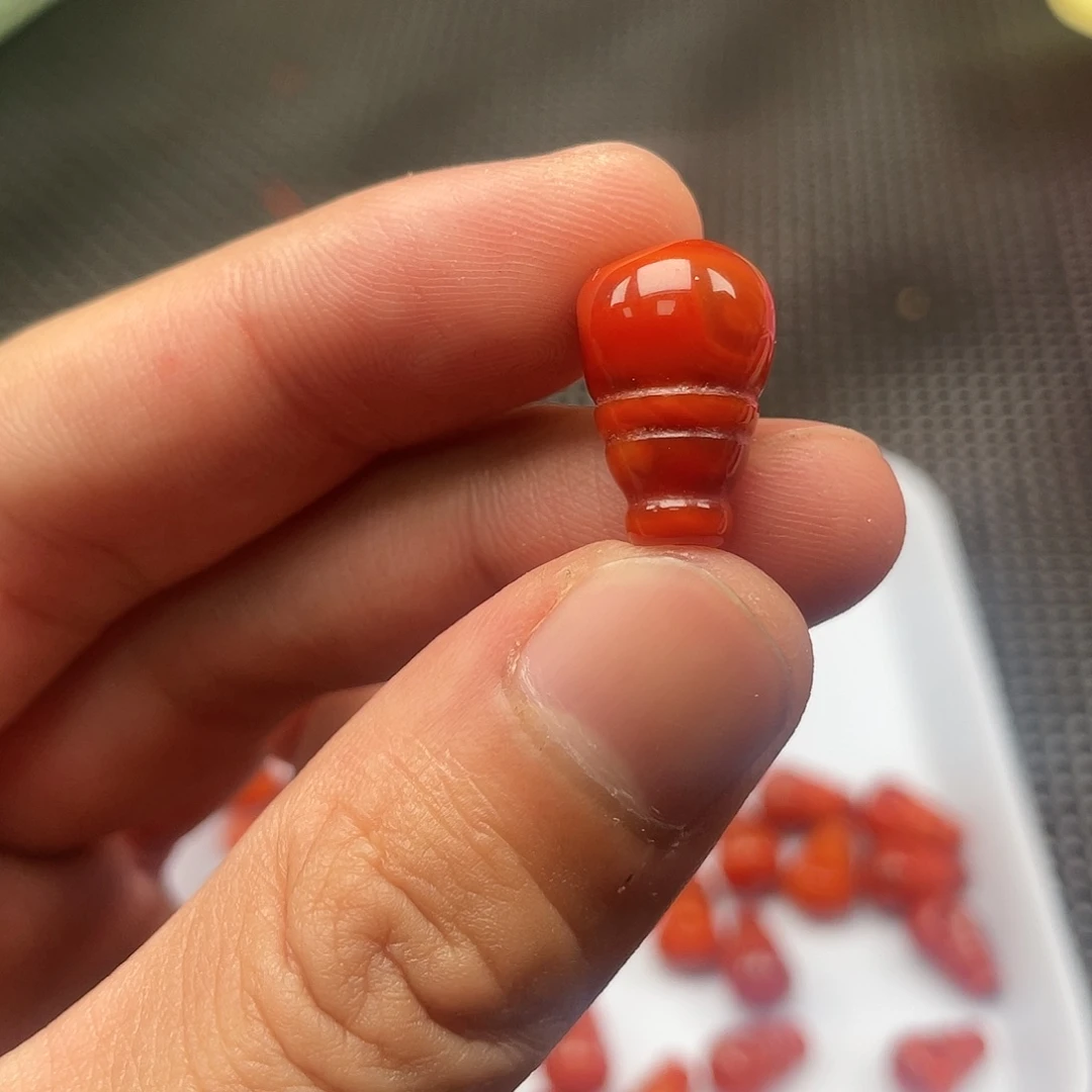 南红玛瑙11✖️17三通 柿子红 4号未镶嵌