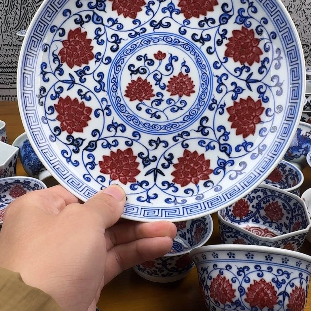 当代青花釉里红壶承