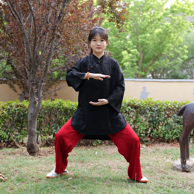【云锦霓裳】夏季斜襟盘扣云锦缎提花太极服 休闲飘逸八分袖练功服