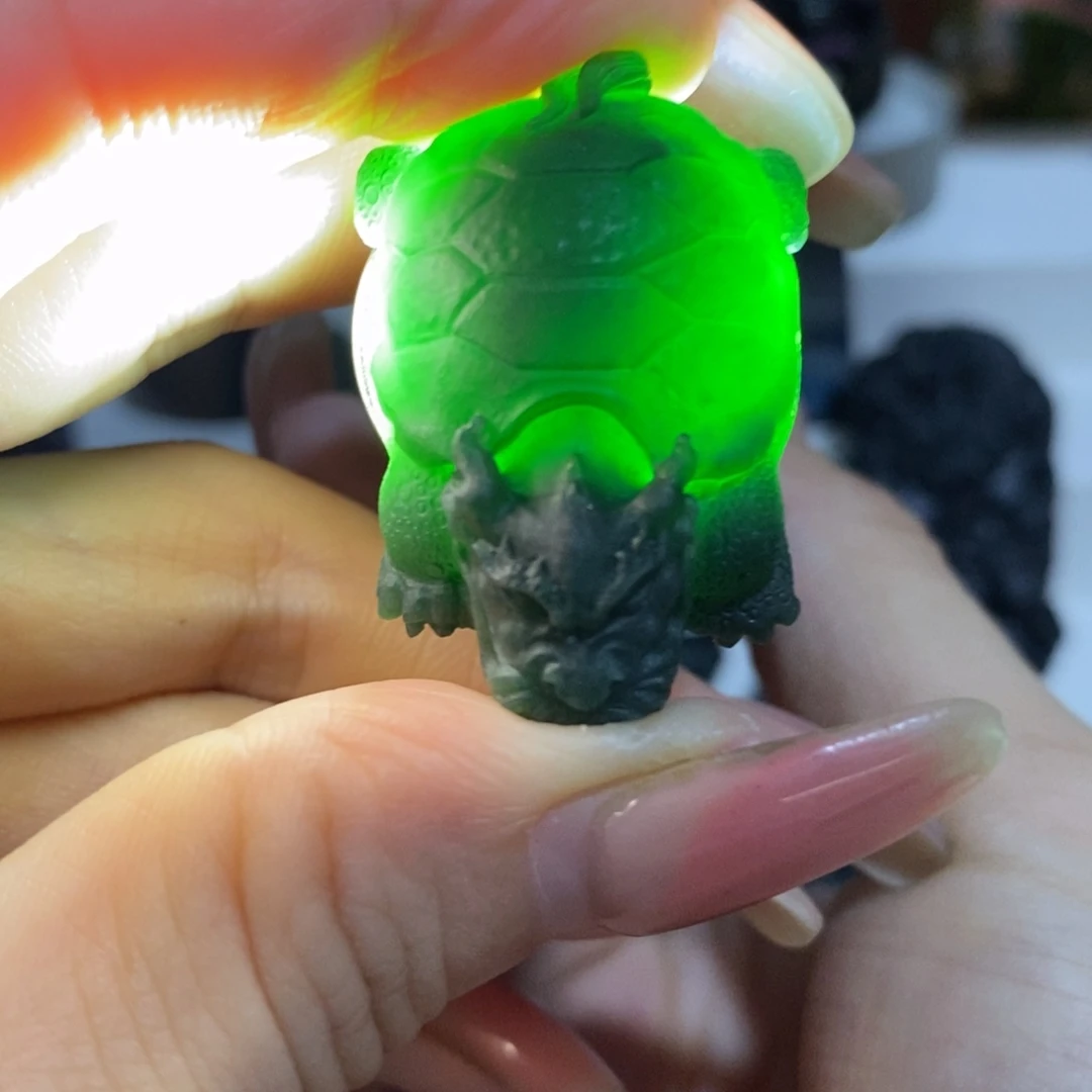 未镶嵌定制翡翠天然缅甸A货墨翠龙龟