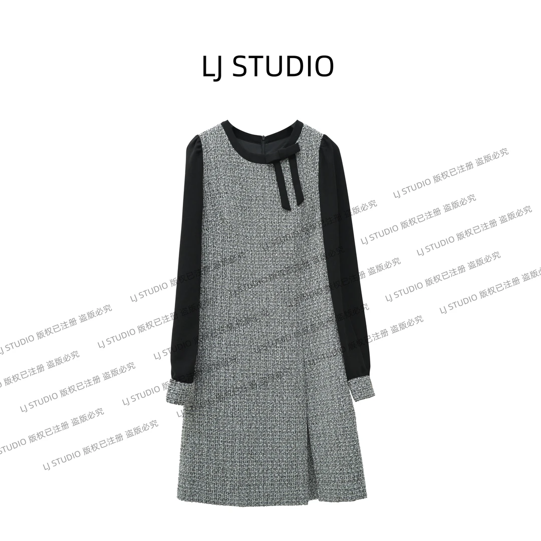 【11号单单】早秋小香连衣裙新款时尚女士长裙高定成衣LJ0045